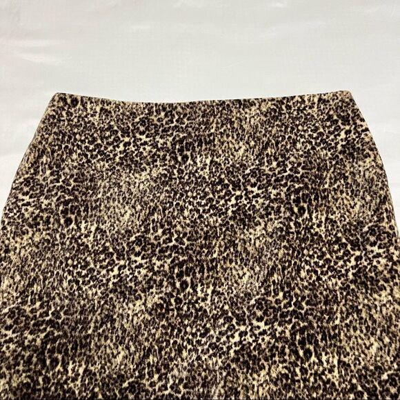 Talbots Pencil Skirt Velvet Cheetah Leopard Brown and Tan Size 6 Petite New - Picture 5 of 14